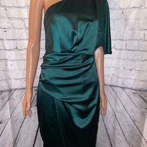 Cupshe Emerald One-Shoulder Midi Dress